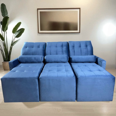 SOFÁ RETRÁCTIL AYOLAS 3 LUGARES AZUL