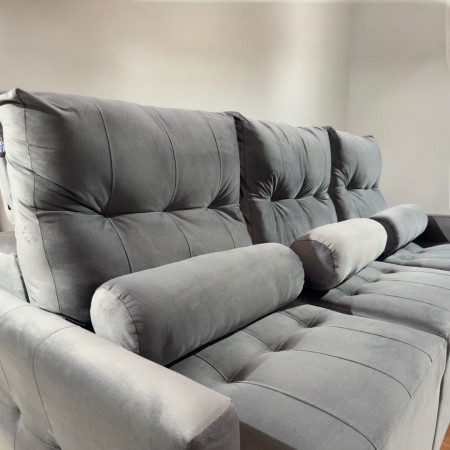 SOFÁ RETRÁCTIL AYOLAS 3 LUGARES GRIS