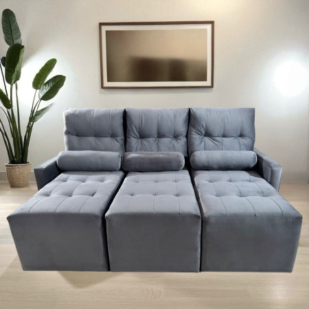 SOFÁ RETRÁCTIL AYOLAS 3 LUGARES GRIS