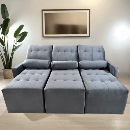 SOFÁ RETRÁCTIL AYOLAS 3 LUGARES GRIS