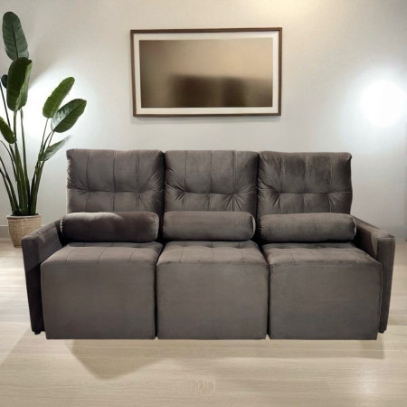 SOFÁ RETRÁCTIL AYOLAS 3 LUGARES MARRÓN