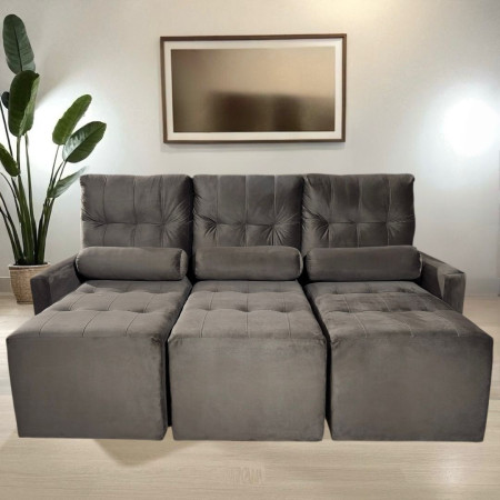 SOFÁ RETRÁCTIL AYOLAS 3 LUGARES MARRÓN