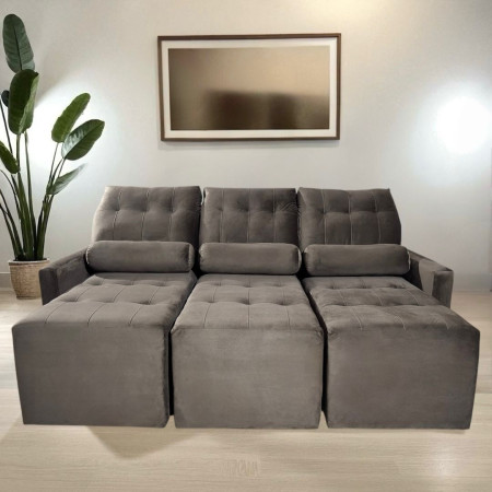 SOFÁ RETRÁCTIL AYOLAS 3 LUGARES MARRÓN