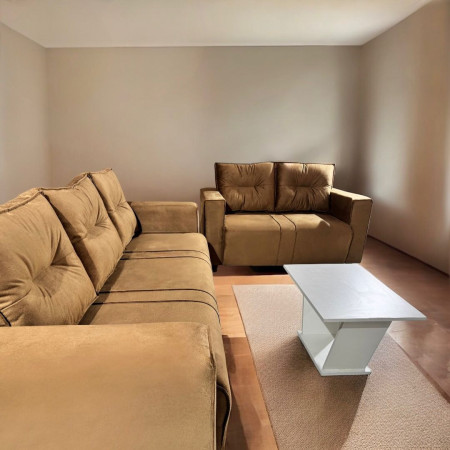 SOFA BELLA VISTA 3 - 2 LUGARES BEIGE + MESITA BLANCA DE REGALO