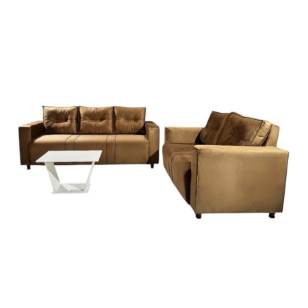SOFA BELLA VISTA 3 - 2 LUGARES BEIGE + MESITA BLANCA DE REGALO