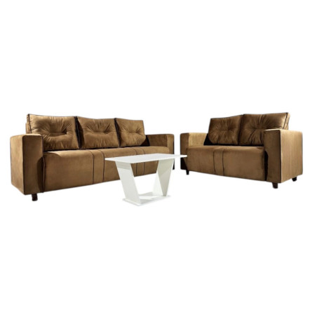 SOFA BELLA VISTA 3 - 2 LUGARES BEIGE + MESITA BLANCA DE REGALO