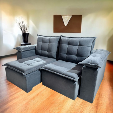 SOFÁ RETRÁCTIL BOQUERON 2 LUGARES GRIS