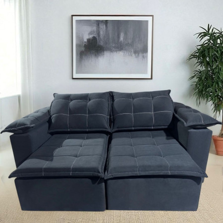 SOFÁ RETRÁCTIL BOQUERON 2 LUGARES NEGRO