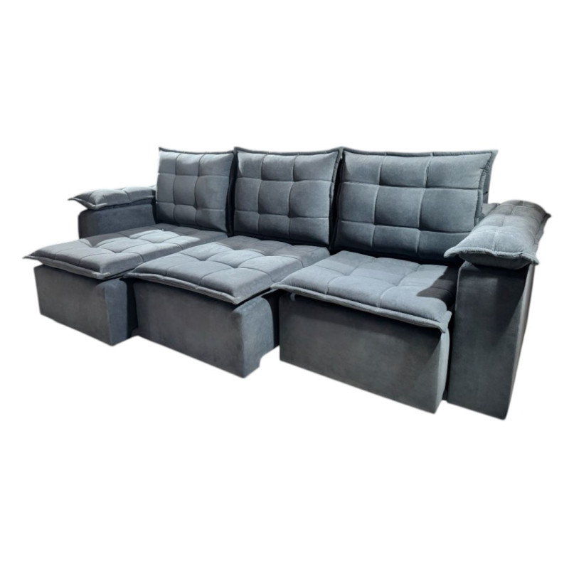 SOFÁ RETRÁCTIL BOQUERON 3 LUGARES GRIS