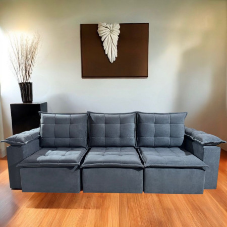 SOFÁ RETRÁCTIL BOQUERON 3 LUGARES GRIS