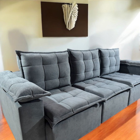 SOFÁ RETRÁCTIL BOQUERON 3 LUGARES GRIS