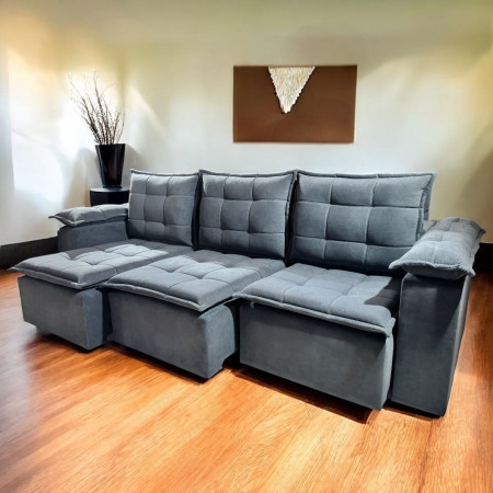 SOFÁ RETRÁCTIL BOQUERON 3 LUGARES GRIS