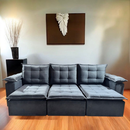 SOFÁ RETRÁCTIL BOQUERON 3 LUGARES GRIS