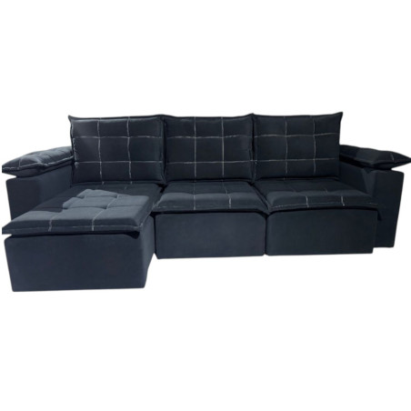 SOFÁ RETRÁCTIL BOQUERON 3 LUGARES NEGRO