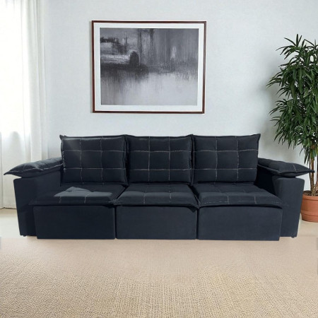 SOFÁ RETRÁCTIL BOQUERON 3 LUGARES NEGRO