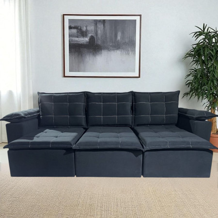 SOFÁ RETRÁCTIL BOQUERON 3 LUGARES NEGRO