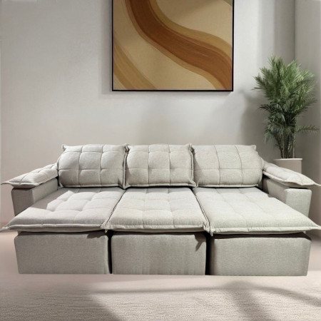 SOFÁ RETRÁCTIL BOQUERON 3 LUGARES BEIGE