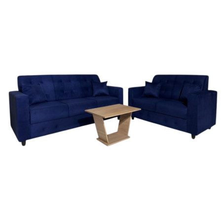 SOFA NEW ITA 3 - 2 LUGARES AZUL + 4 ALMOHADAS + MESITA DE REGALO