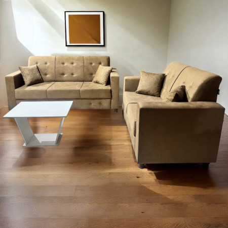 SOFA NEW ITA 3 - 2 LUGARES BEIGE + 4 ALMOHADAS + MESITA DE REGALO