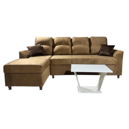 SOFA NEW SAN LORENZO BEIGE 3 LUGARES + CHAISE + 2 ALMOHADAS + MESA