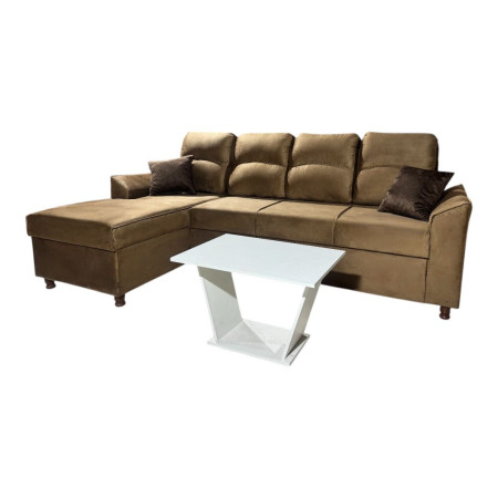 SOFA NEW SAN LORENZO BEIGE 3 LUGARES + CHAISE + 2 ALMOHADAS + MESA