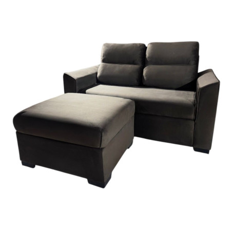 SOFA PIRIBEBUY 2 LUGARES MARRÓN + PUFF + MESITA