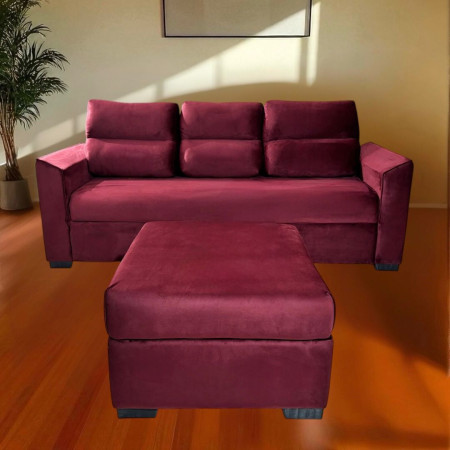 SOFA PIRIBEBUY 3 LUGARES BORDO + PUFF + MESITA