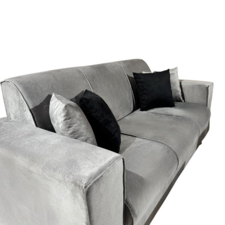 SOFA SAN JUAN GRIS 3 LUGARES + 2 PUFF + 4 ALMOHADAS + MESITA