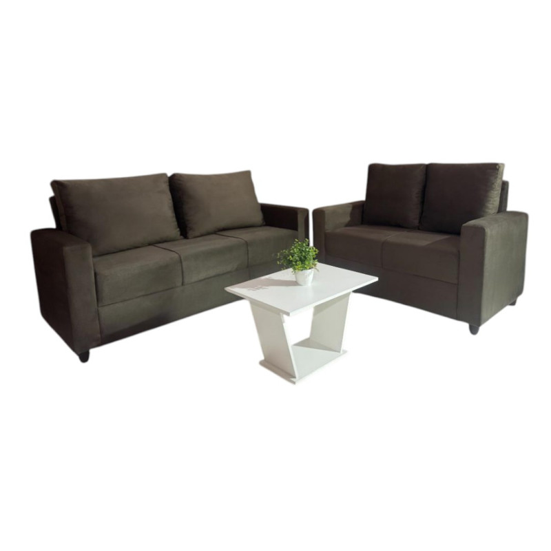 SOFA YPACARAI 3-2 LUGARES MARRON + MESITA DE RAGALO