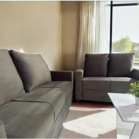 SOFA YPACARAI 3-2 LUGARES MARRON + MESITA DE RAGALO