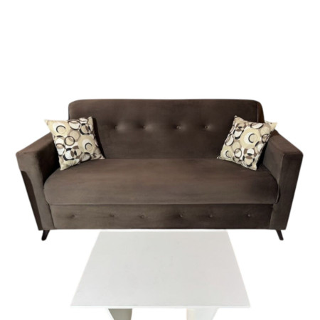 SOFA ITAUGUA  3-1-1 MARRÓN C/2 ALMOHADAS + MESITA BLANCO DE REGALO