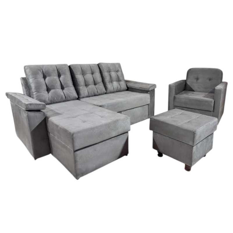COMBO YPANE GRIS + POLTRONA + PUFF