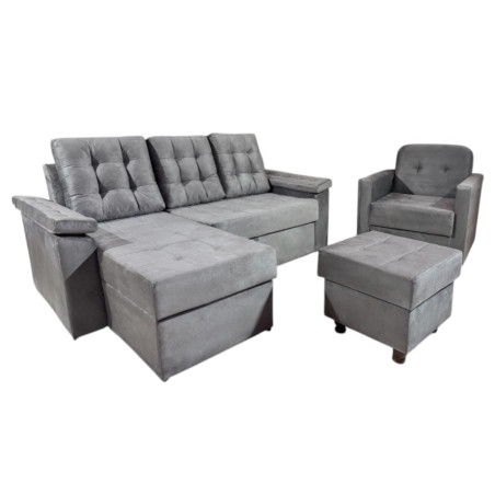 COMBO YPANE GRIS + POLTRONA + PUFF
