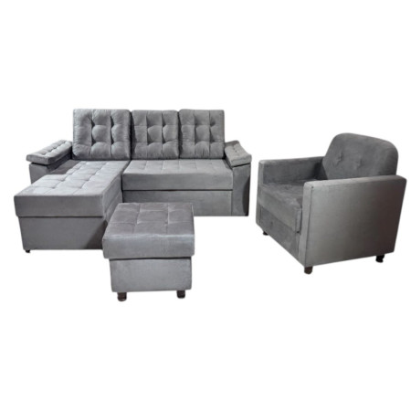 COMBO YPANE GRIS + POLTRONA + PUFF