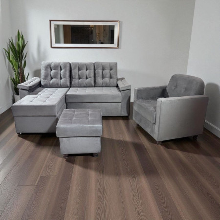 COMBO YPANE GRIS + POLTRONA + PUFF