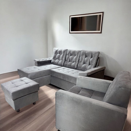 COMBO YPANE GRIS + POLTRONA + PUFF