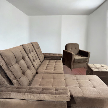 COMBO YPANE MARRÓN + POLTRONA + PUFF