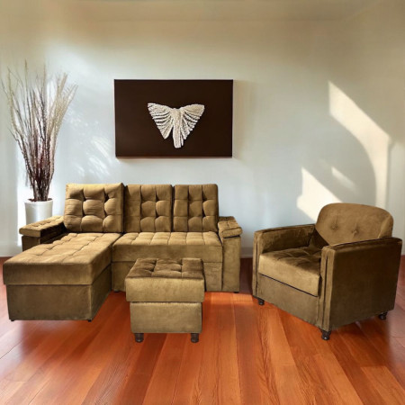 COMBO YPANE BEIGE + POLTRONA + PUFF