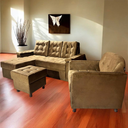 COMBO YPANE BEIGE + POLTRONA + PUFF