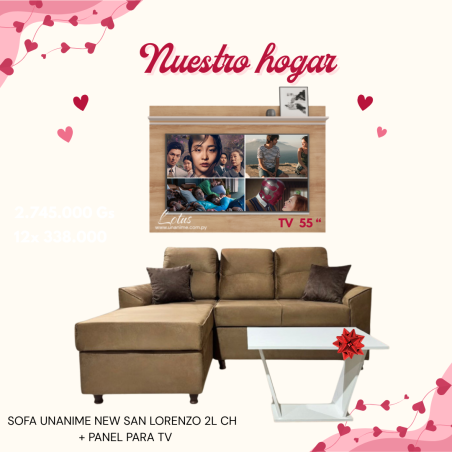 Combo Día de los Enamorados Sofá + Panel | ElectroMuebles al Costo