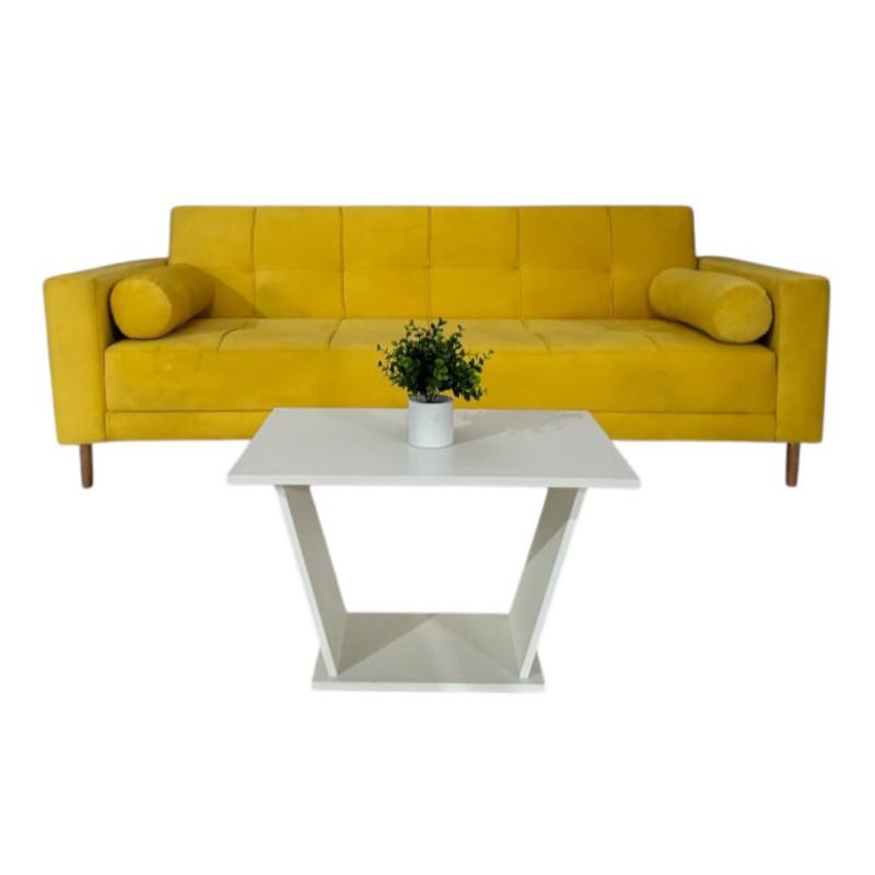 SOFA CAMA VALENZUELA AMARILLO + MESITA DE REGALO