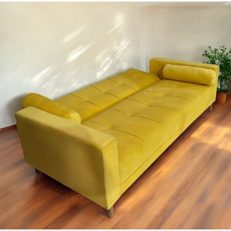 SOFA CAMA VALENZUELA AMARILLO + MESITA DE REGALO