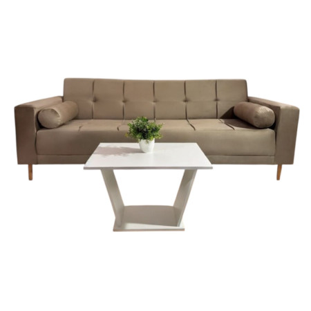 SOFA CAMA VALENZUELA BEIGE + MESITA DE REGALO