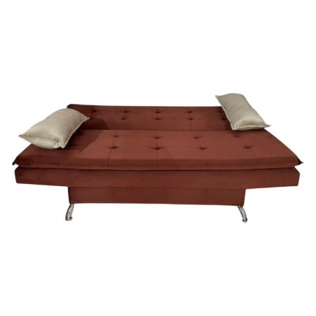 SOFA CAMA ITAPUA TERRACOTA + ALMOHADAS + MESITA BLANCO DE REGALO