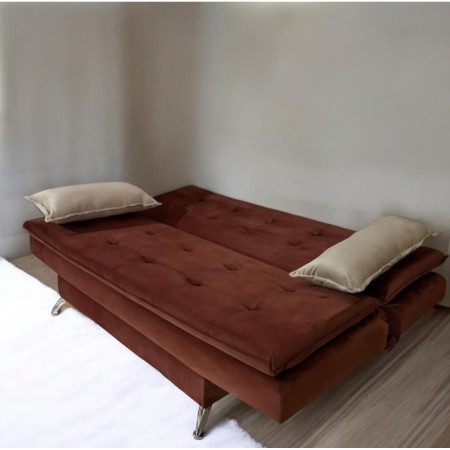 SOFA CAMA ITAPUA TERRACOTA + ALMOHADAS + MESITA BLANCO DE REGALO