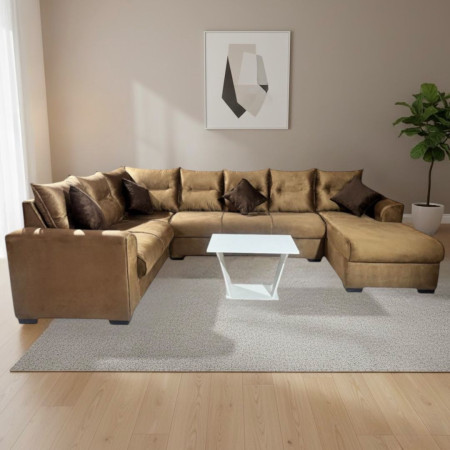 SOFA ESQUINERO  VILLARRICA BEIGE + 4 ALMOHADITAS + MESITA