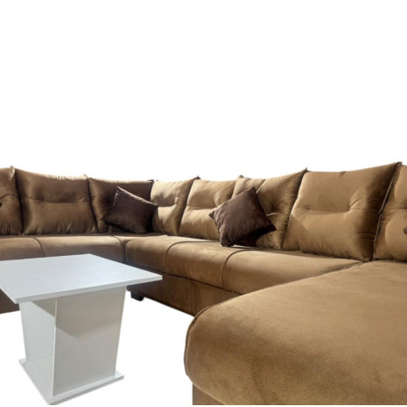 SOFA ESQUINERO  VILLARRICA BEIGE + 4 ALMOHADITAS + MESITA