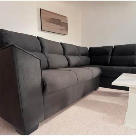 SOFA ESQUINERO PILAR NEGRO + MESITA DE REGALO