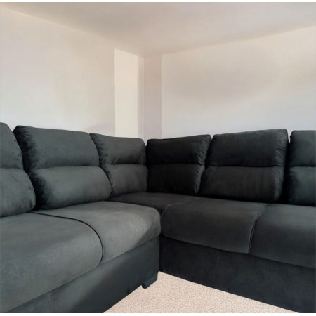 SOFA ESQUINERO PILAR NEGRO + MESITA DE REGALO