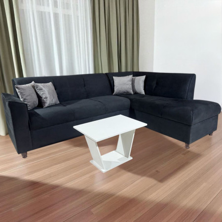 SOFA ESQUINERO VILLA ELISA NEGRO + MESA